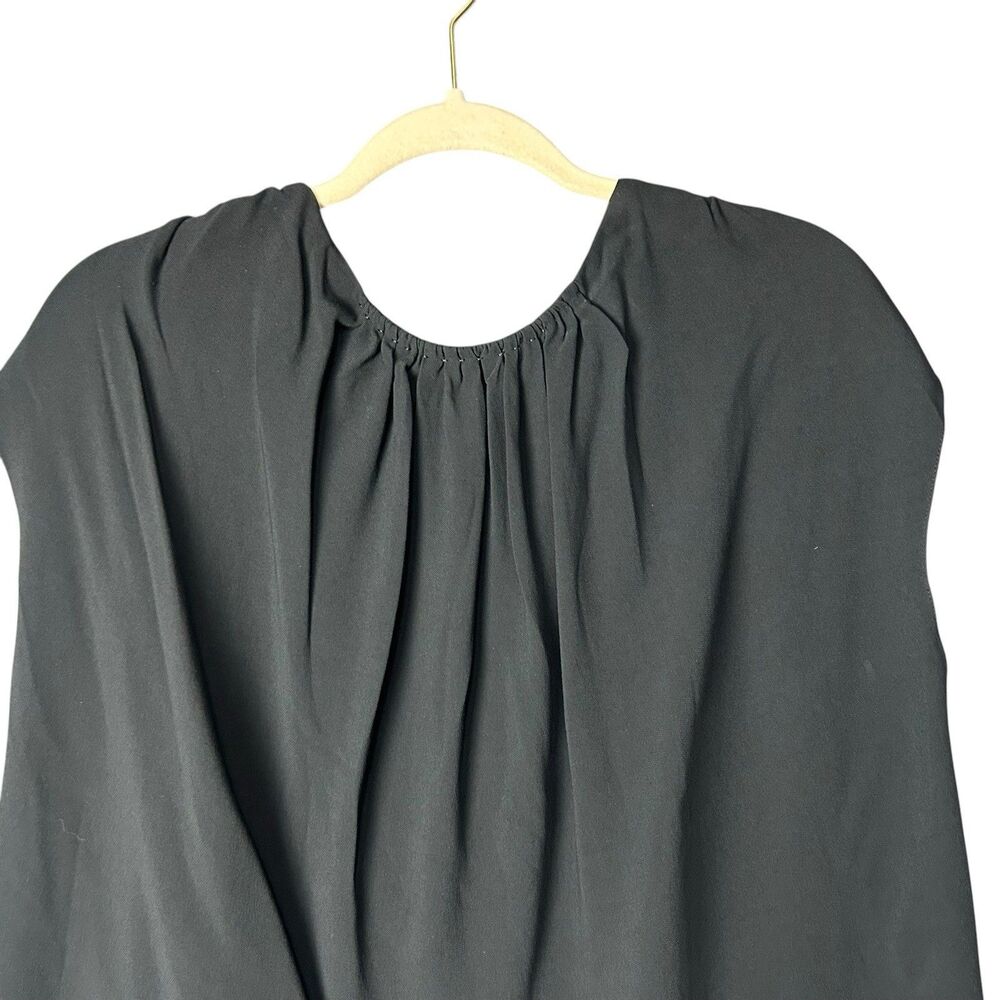 The Row Black Gathered Neck Cap Sleeve Blouse Top Women’s XS Minimalist Luxe - Picture 3 of 8
